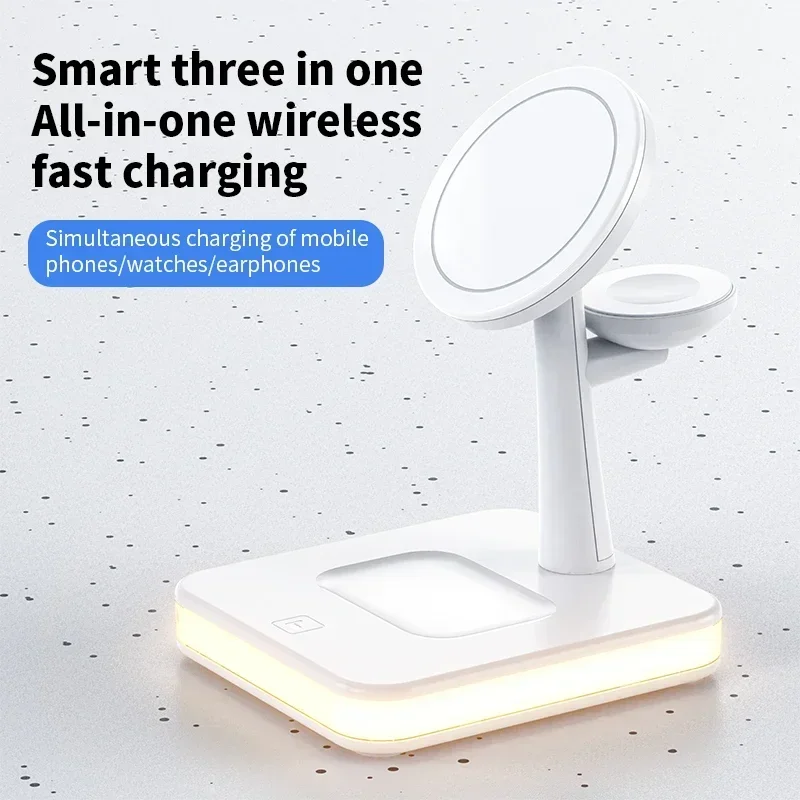 25W 3 in 1 Magnetic Wireless Charger Stand For iPhone 12 13 14 15 Pro Max Airpods Apple watch 8 7 6 5 Fast Charging Dock Station