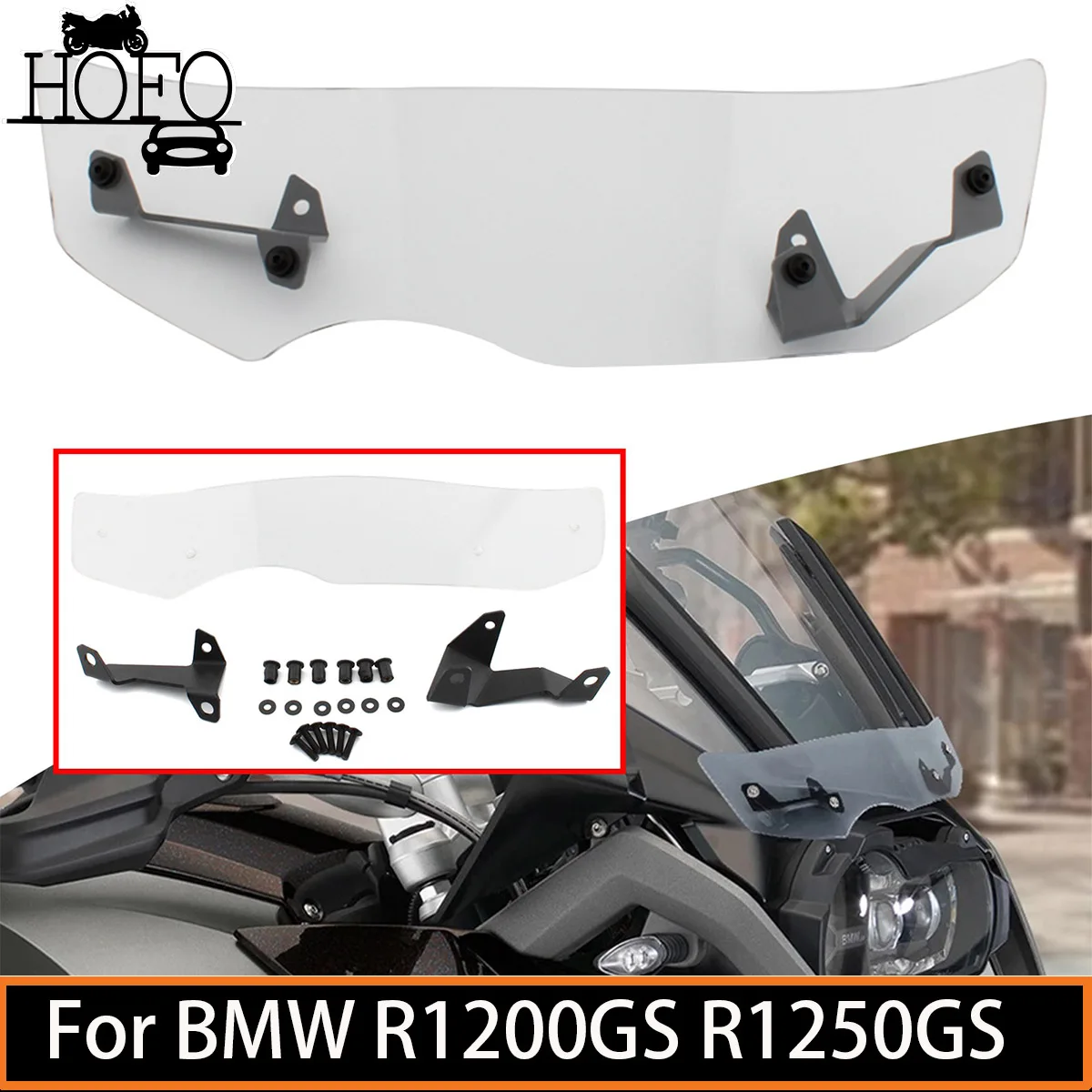 

For BMW R1200GS 2013-2019 Motorcycle Extension Windscreen Windshield Motorbikes Wind Screen Protector For R1250GS ADV 2019-2021