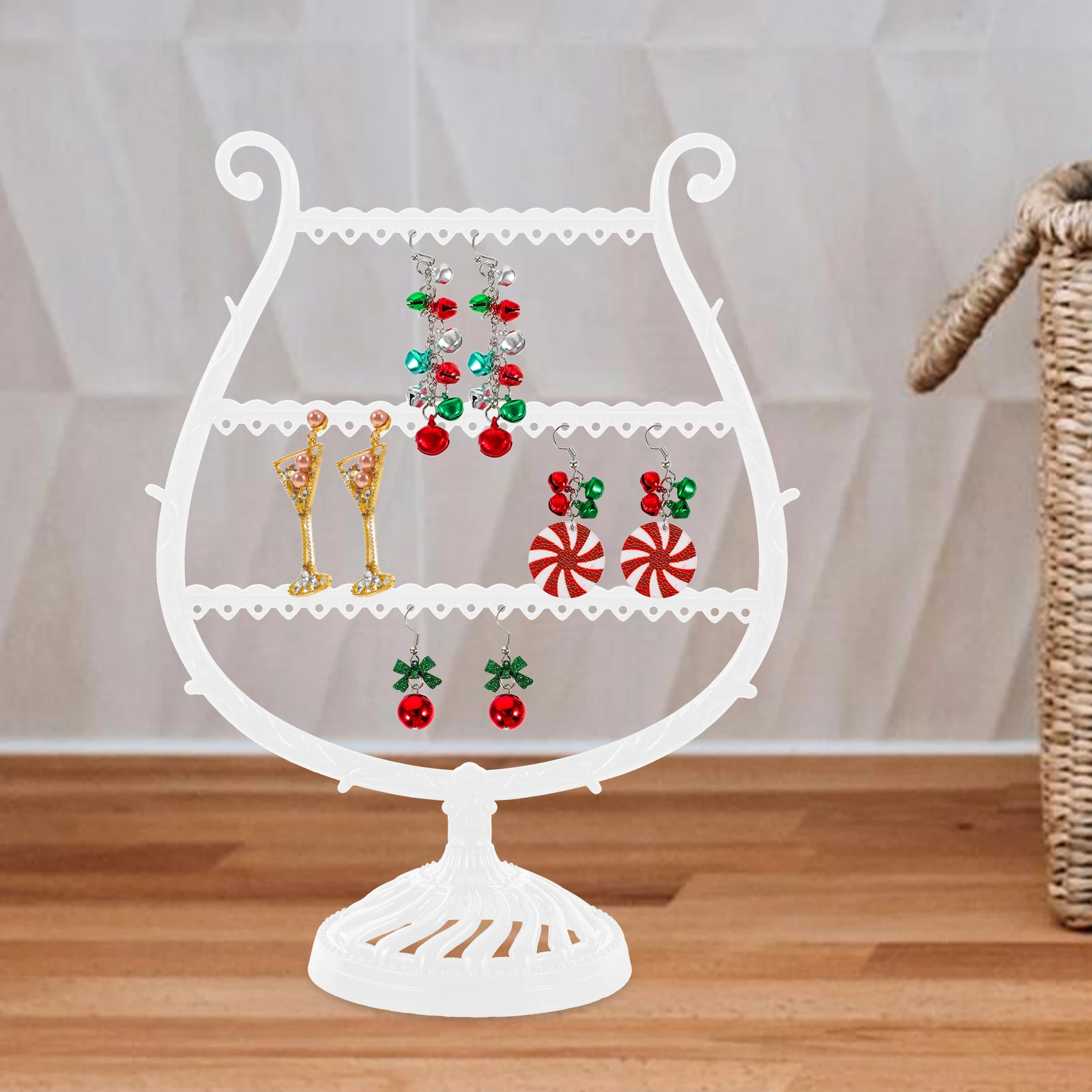 

Jewelry Display Stand Necklace Organizer Earring Tower Rack Bracelet Holder White Large Capacity Storage Solution