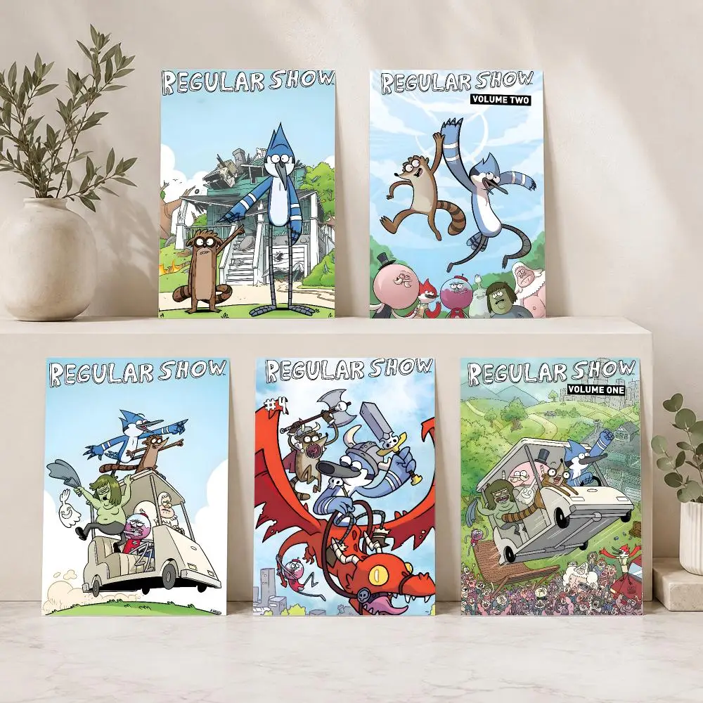 Cartoon R-regular Show Painting Calligraphy Canvas Mural For Interior Walls Crease-Free Beautiful For Living Room Bedroom