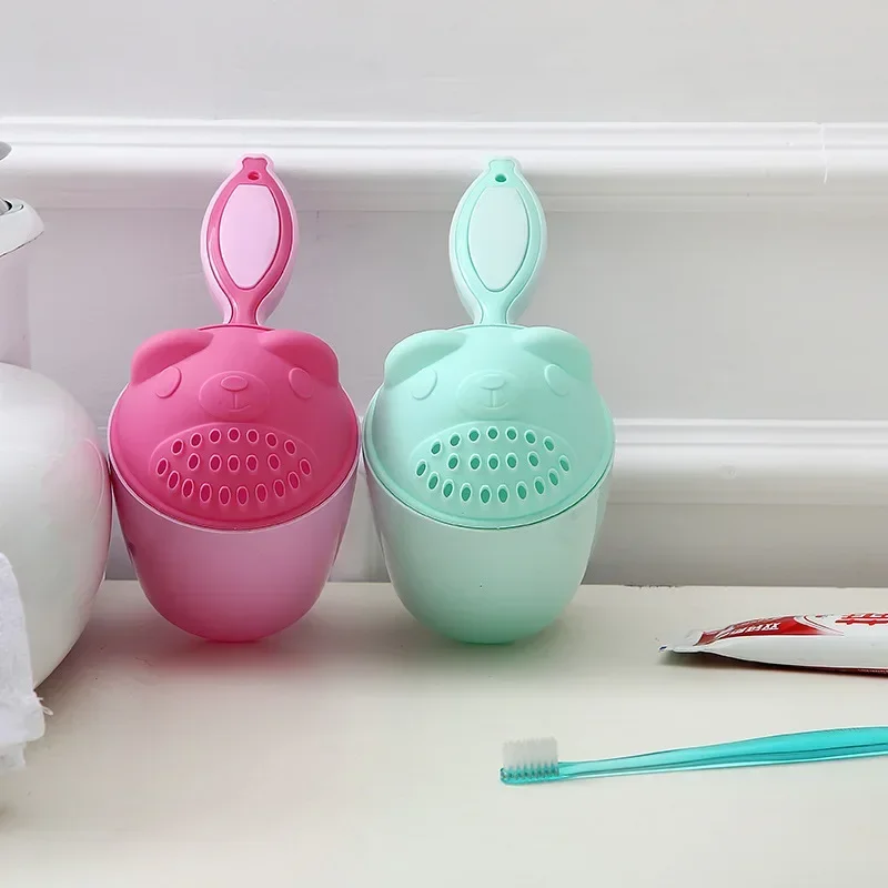 Baby Shower Spoons Child Washing Hair Cup Kids Bath Tool Cartoon Baby Bath Caps Children Bathing Bailer Toddle Shampoo Cup