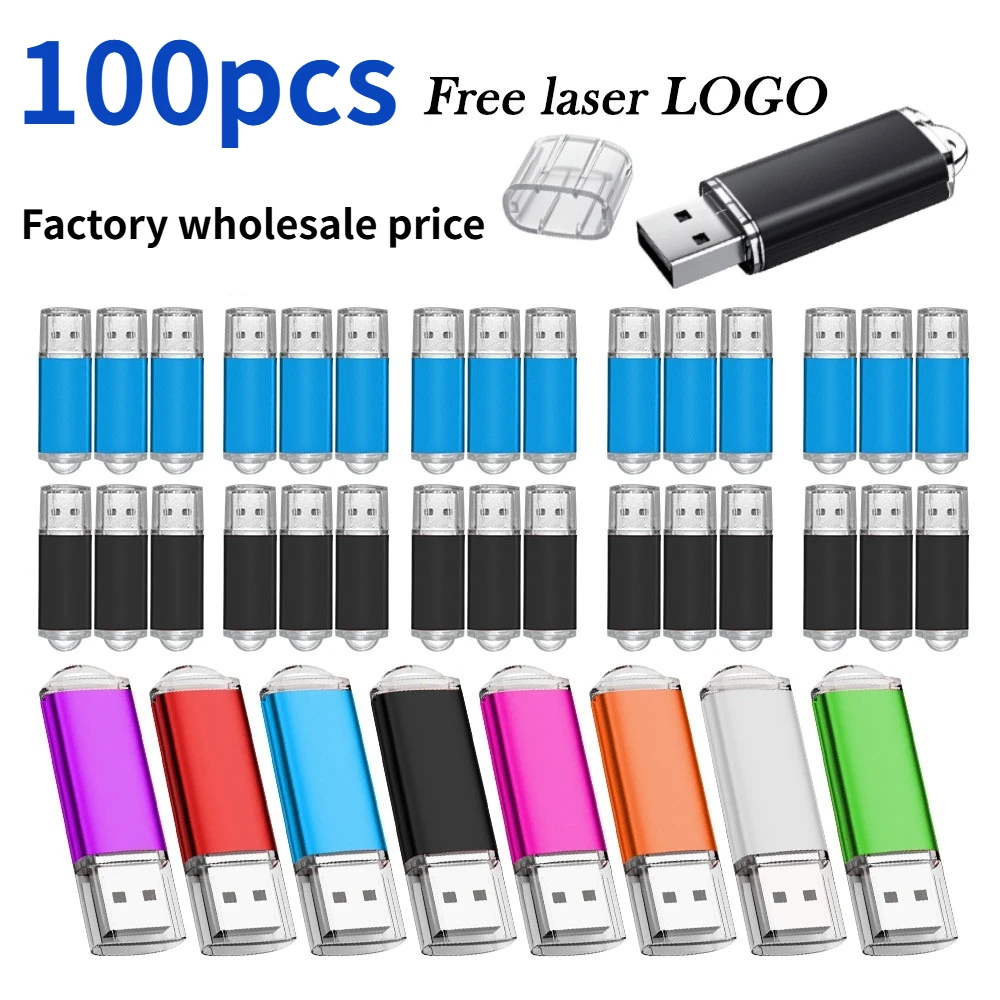Оптовая цена: 100 шт. Металлические USB-флешки 2.0, 4 ГБ, 8 ГБ, 64 ГБ, водонепроницаемые, с возможностью нанесения логот