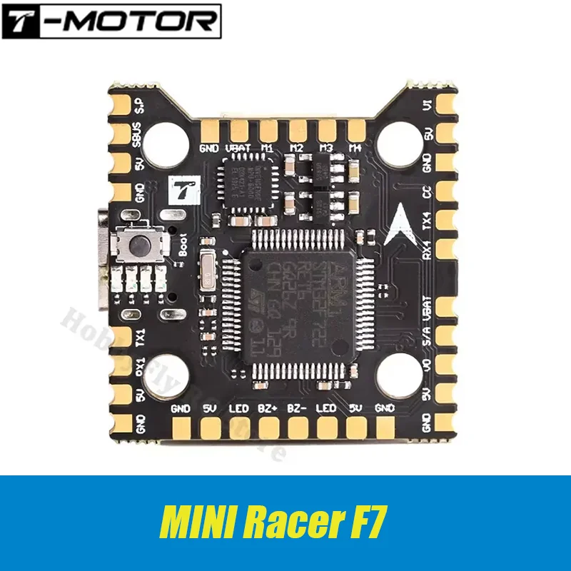 

Контроллер полета T-MOTOR MINI Racer F7 3 ~ 6S Lipo W/AT7456E OSD 4 порта UART MCU-STM32F722RET6 20*20 мм для RC FPV Drone