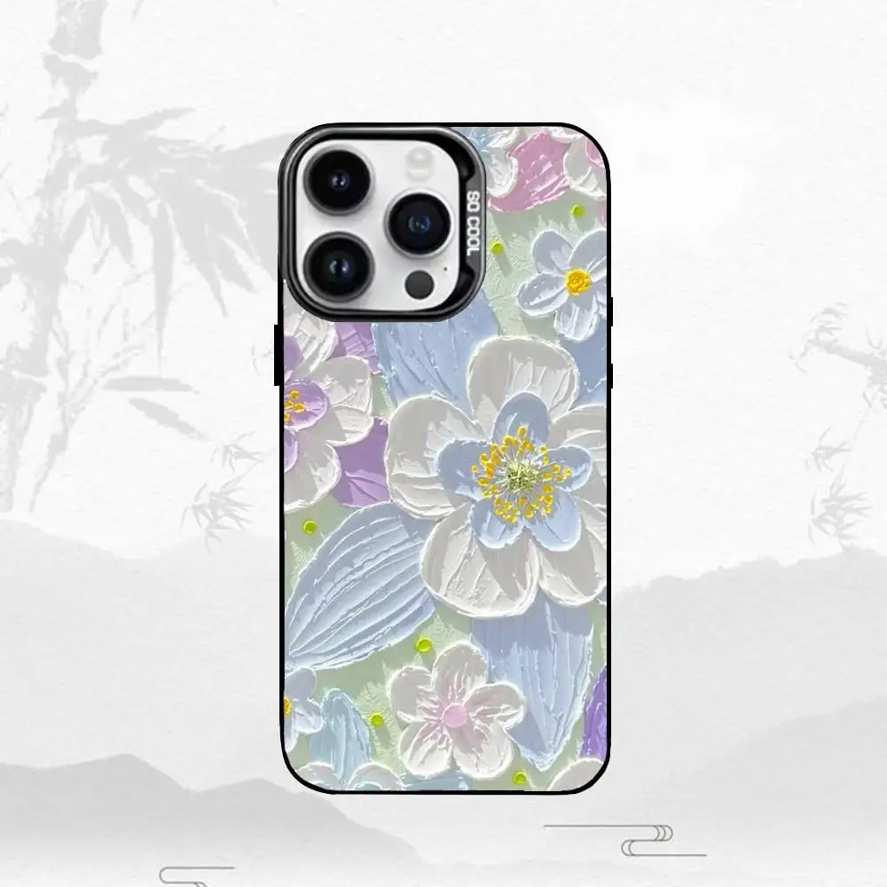 حافظة هاتف ثلاثية الأبعاد لهاتف iPhone17,16,15,14,13,12,11 Plus، Pro Max غطاء داخلي مطلي بالفضة باللون الأسود