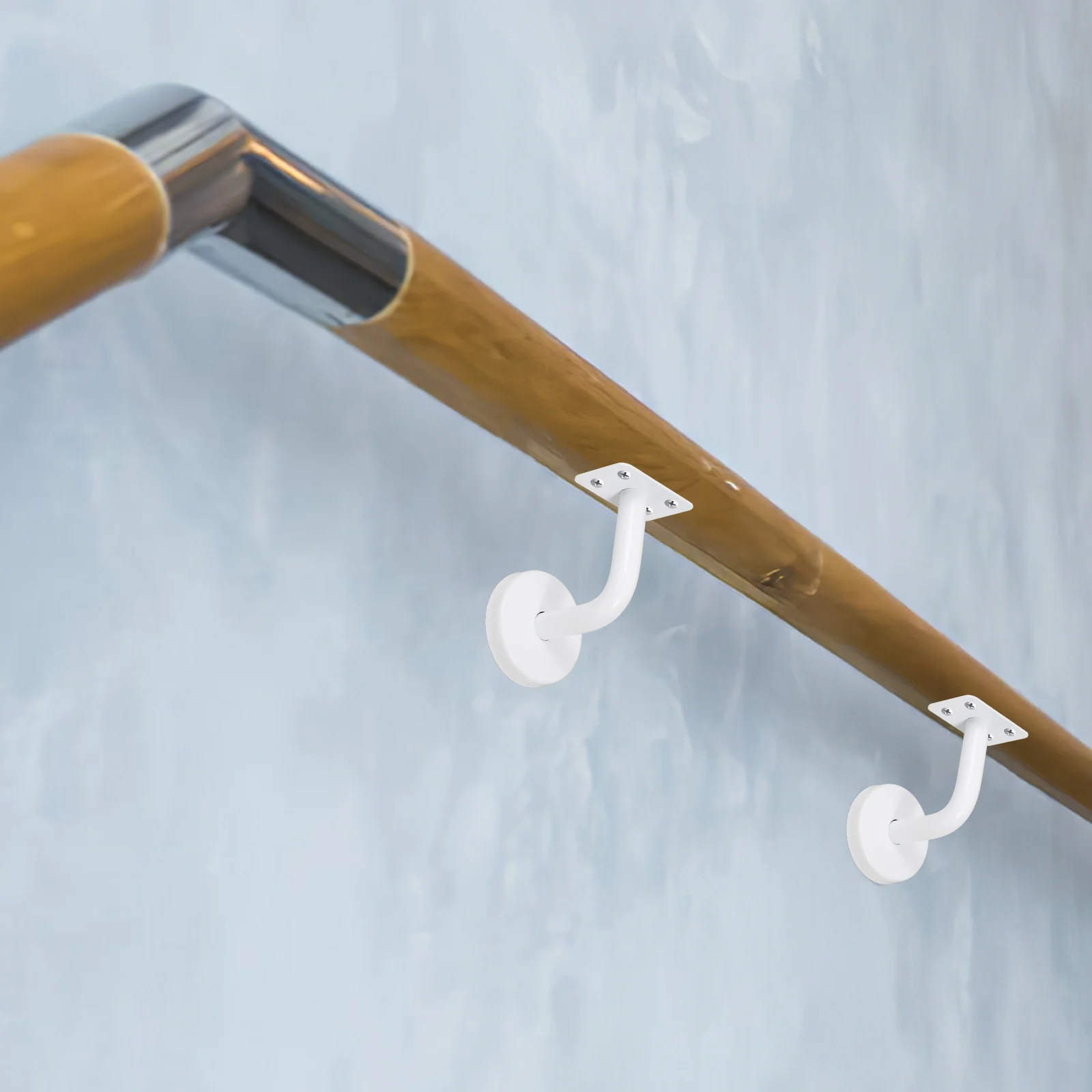 

Wall Mounted Handrail Brackets 201 Stainless Steel Durable Sleek Stairway Porch Balustrade Fence Guardrail Construction