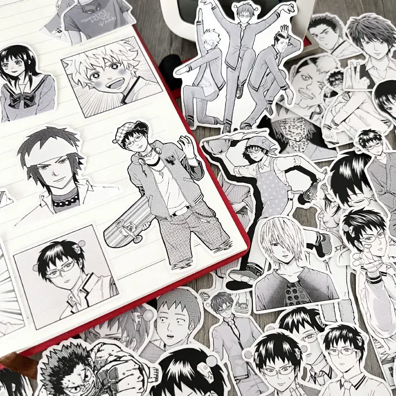 

48 шт. черно-белых стикеров для скрапбукинга, кавайные наклейки для планировщиков, декоративные наклейки для дневников, DIY