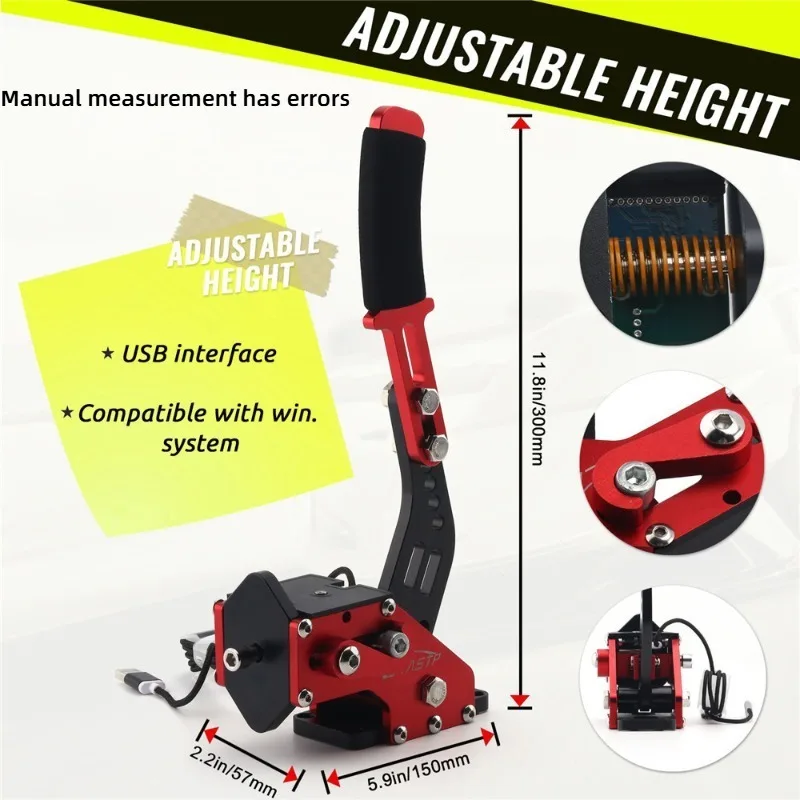 New! For G25/27/29 T300 T500 PC Racing Games Dirt Rally Hand Brake System Red Black Blue HB-1009 USB Handbrake SIM