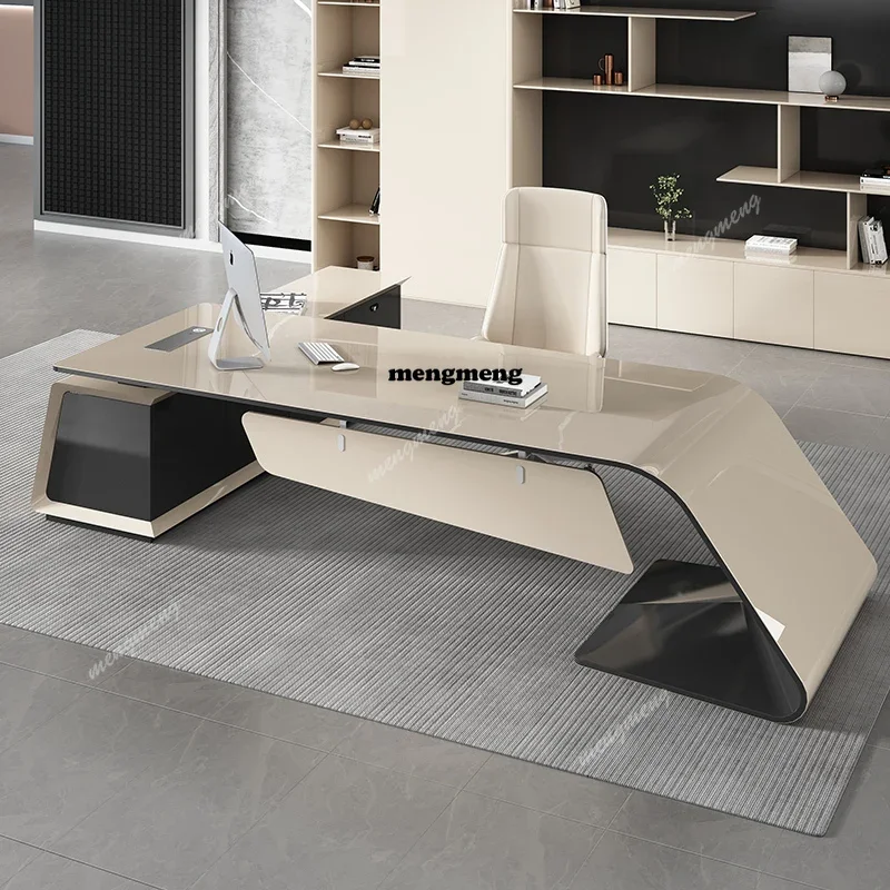

luxury elegant office table Modern Minimalism fashion creativity office table file cabinet design scrivania da ufficio furniture