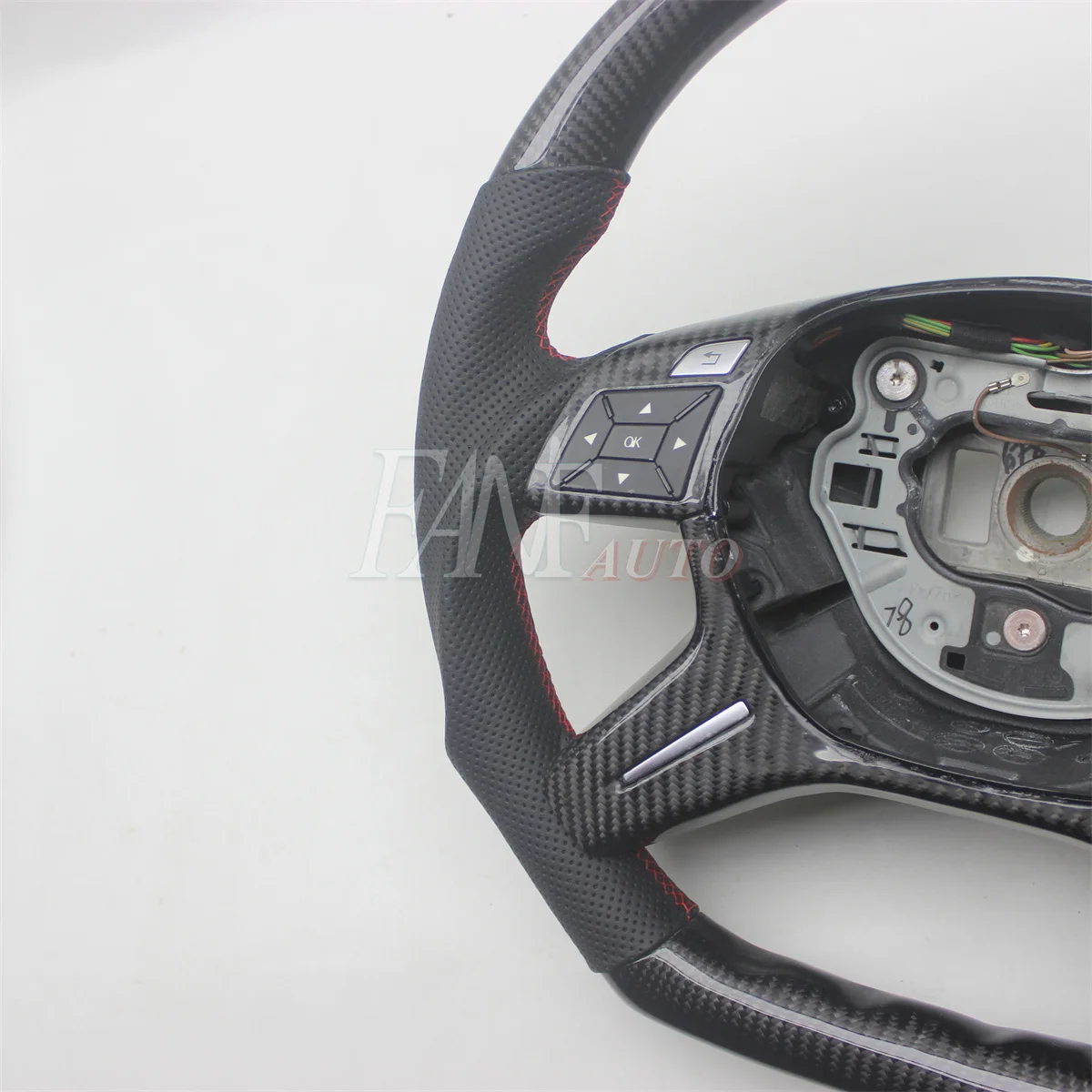 Replacement Real Carbon Fiber Steering Wheel with Leather for Mercedes-Benz W204 W166 W212 W246