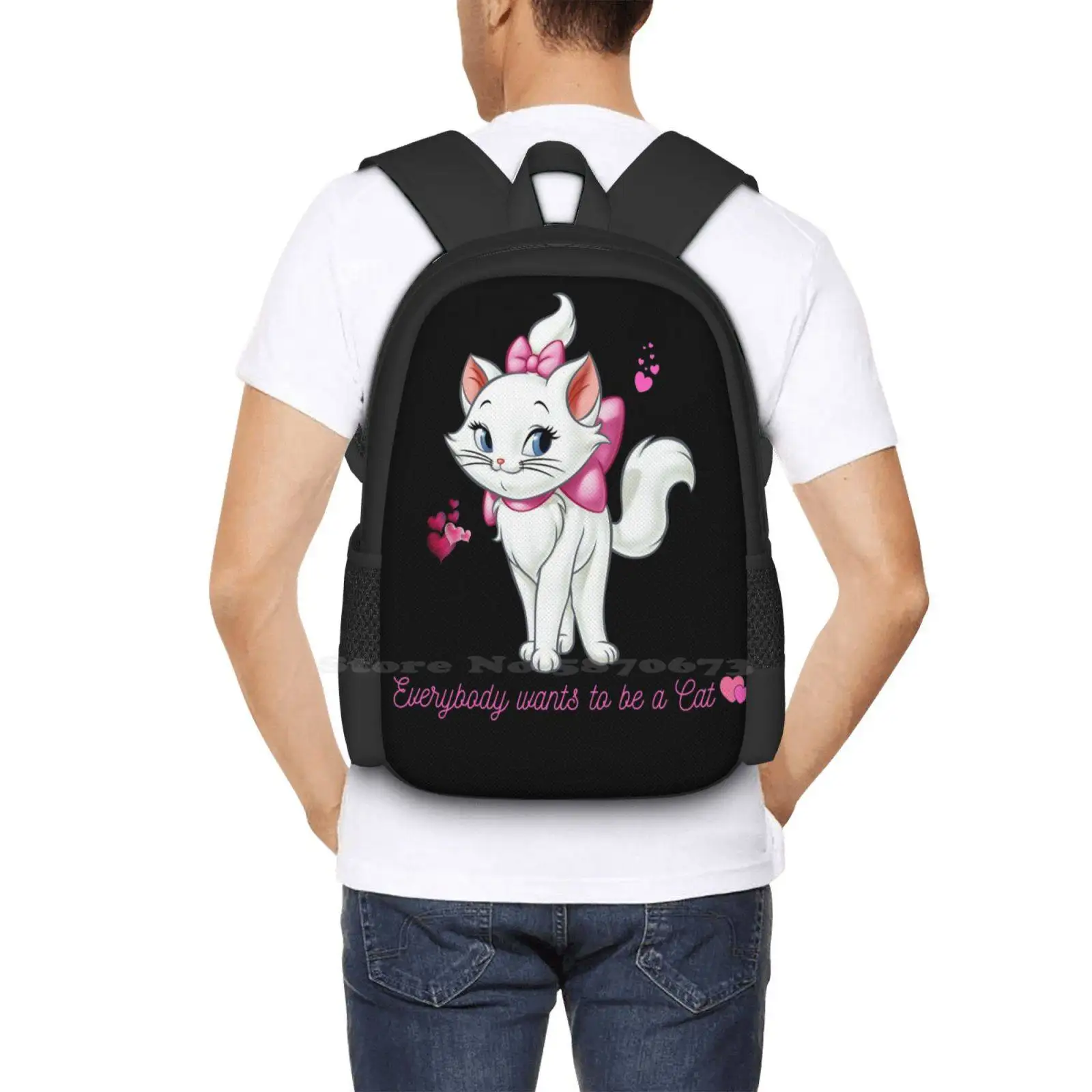 Marie Cat-Everybody Wants To Be A Cat School Bags For Teenage Girls Laptop Travel Bags Aristocrat Aristocats Marie Kittens