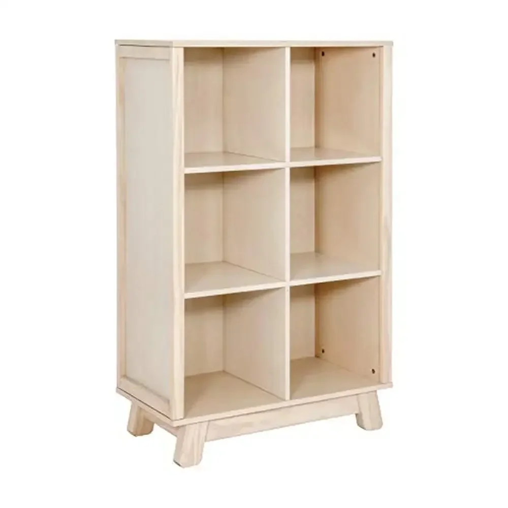 Modern Pine Cubby Bookcase Stylish Nursery or Baby Room Space Saving 6 Shelves Durable Wood Construction Floor Mount Fits