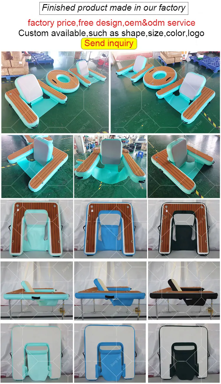 Diskon Besar Dermaga Sofa Mengambang Jahitan Jatuh Tiup Kursi Tunggal Kursi Bermain Air Luar Ruangan dengan Jati Eva
