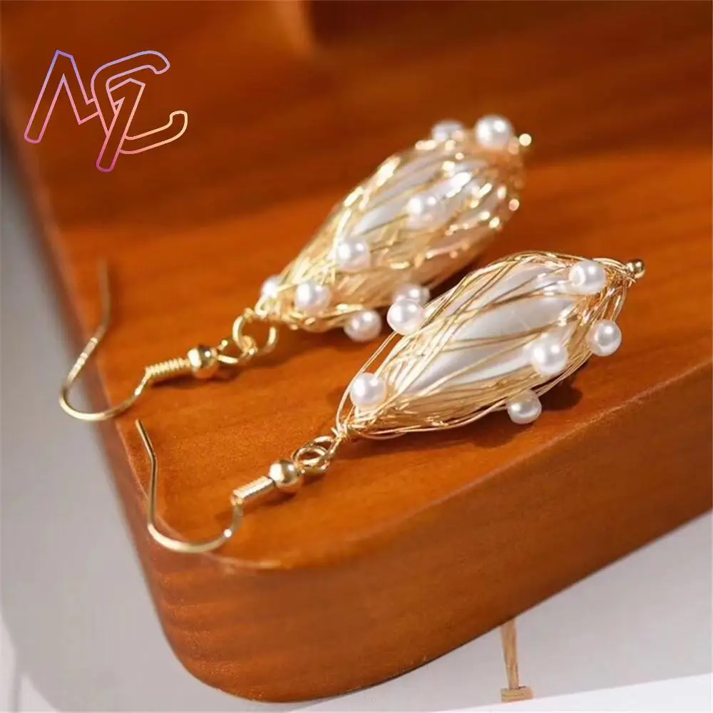 Real Baroque Pearl Earrings Fashion Accessories Lucky Luxury Carved Gemstone Vintage Designer Natural Jewelry Stone