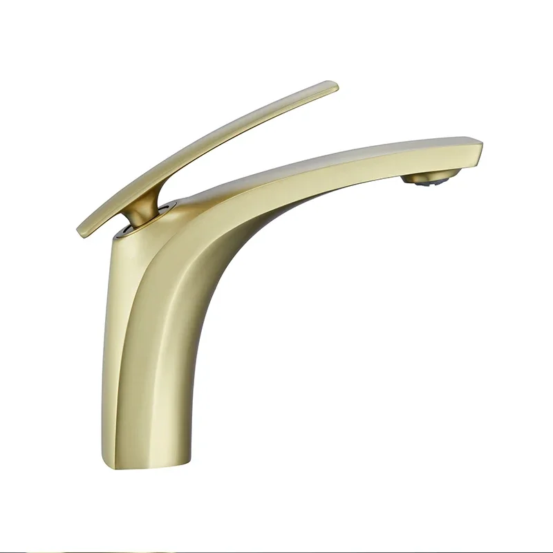 Scandinavian style basin faucet deck mounted bathroom hand wash basin tap brass hot and cold water faucet