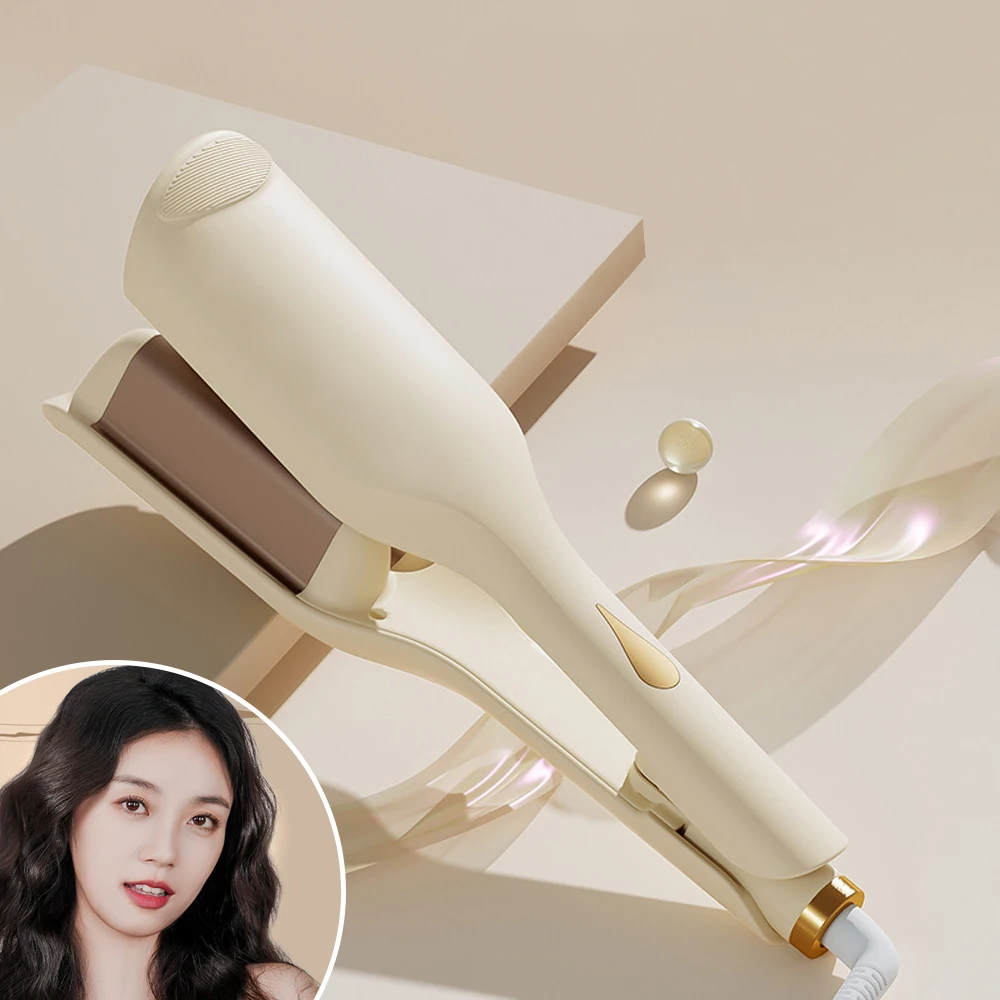 36mm Barrel​​ Egg Roll Hair Curler​​ ​​Large Wave​​ ​​Water Wave Texture​​ ​​Deep V Corn Perm​​ ​​Ceramic Coating​​ Professional