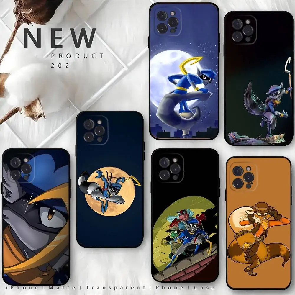 

Cartoon Sly C-Cooper Phone Case For iPhone 16,15,14,13,12 Mini 11 Pro XR,X,XS,MAX 7,8 Plus Silicone Cover Soft Black