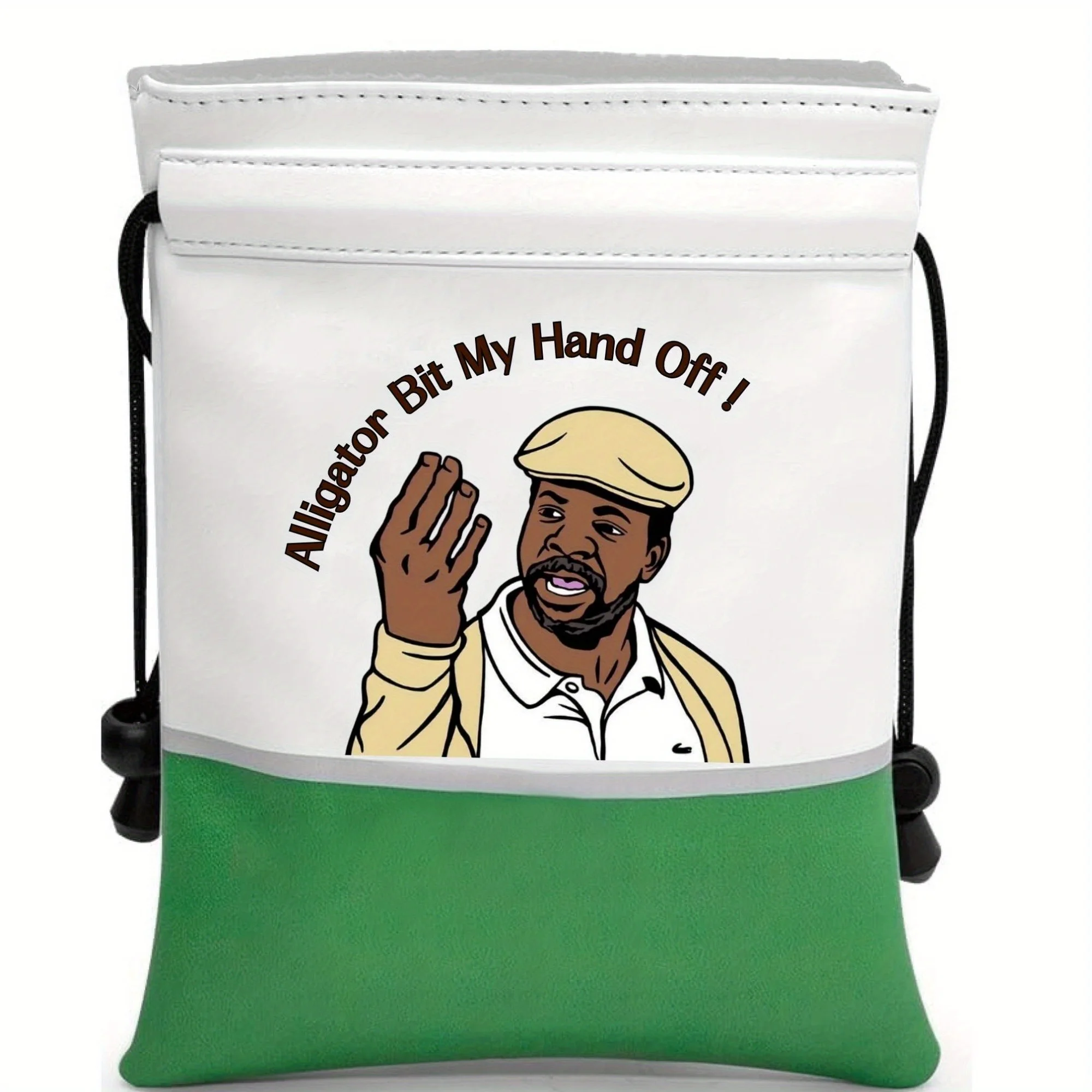 Funny Golf Tee Pouch Happy Gilmore Design pu Leather Tee Pouch with Drawstring Closure Portable Golf Accessories Great Gift for