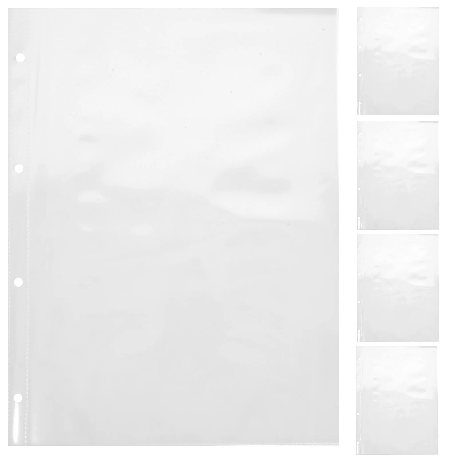 

30Pcs A4 Clear Document Folder with Holes Multifunctional Binder Folders for Office School Work File Protectors Storage Pockets