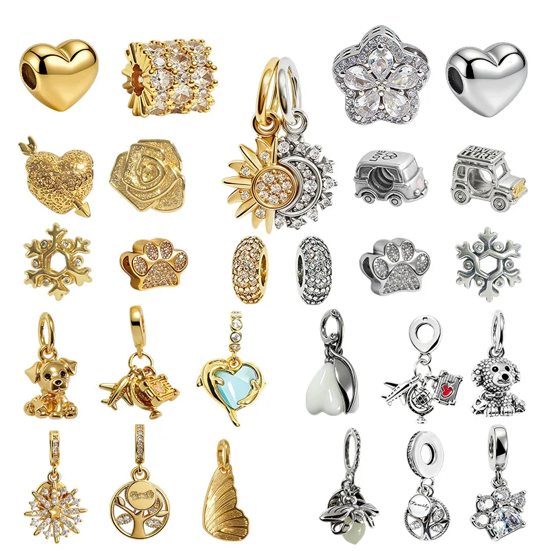 

Оригинальные бусины-шармы, позолоченные прозрачные блестящие разделители, подвески Firefly и двухцветные подвески в виде автомобиля для браслетов, женские украшения, подарок