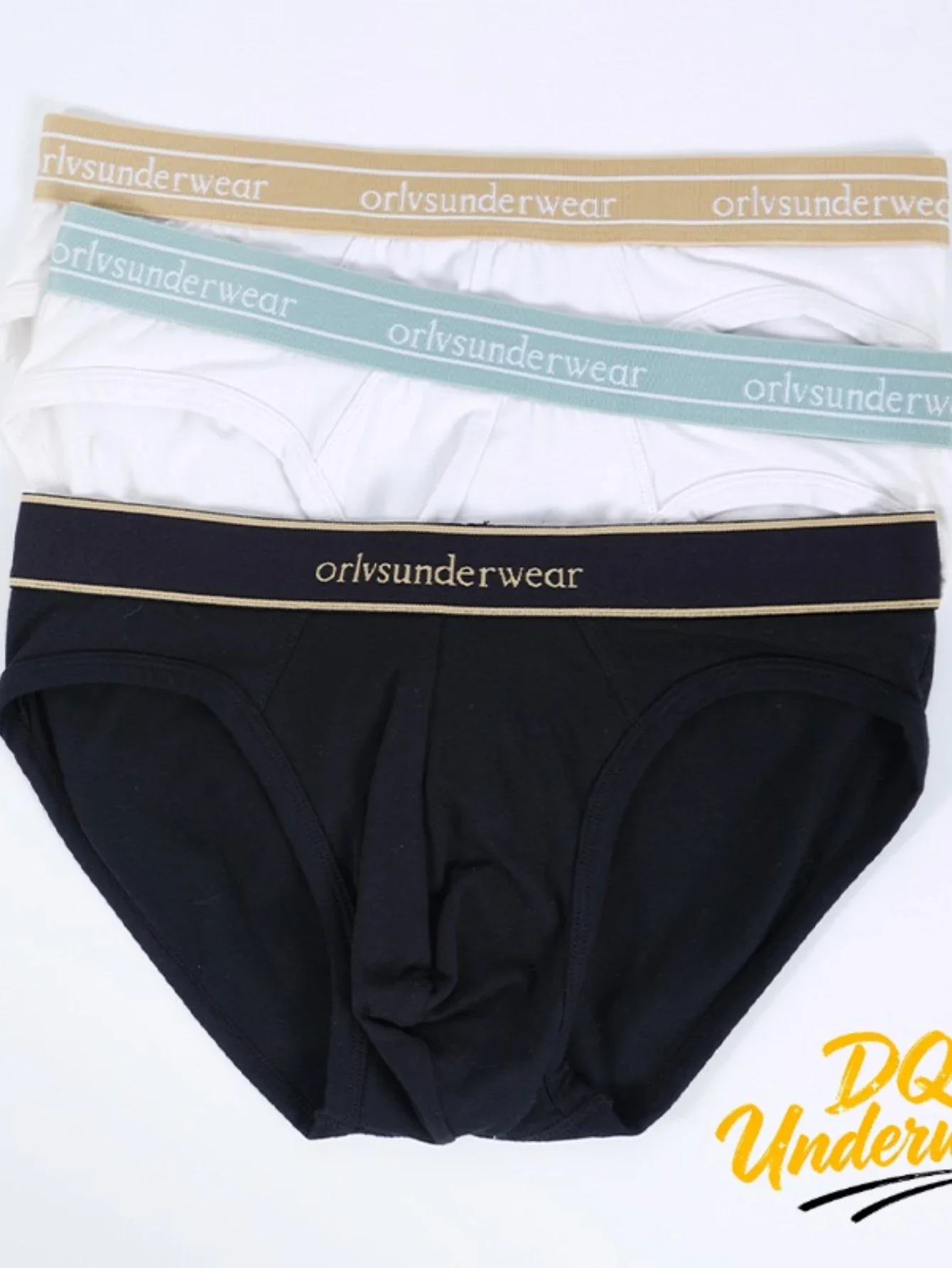 1PCS Striped Edge Brand Printed Waist Men Triangle Briefs Low Cut Solid Color Comfort Fit Male Underpants OR6221