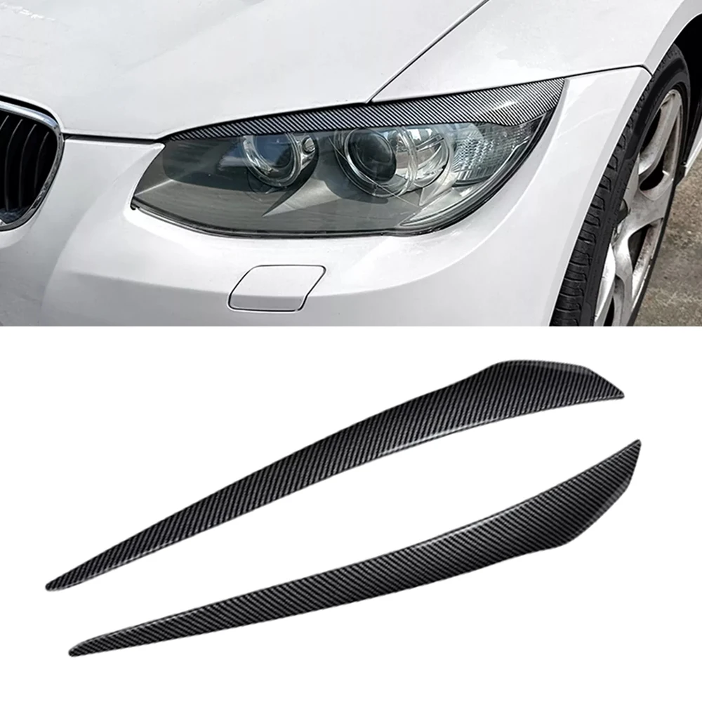 

Pair Headlight Eyebrows Lamp Cover Eyelid Cover Trim Sticker for BMW 3 Series Coupe E92 E93 LCI 2010-2012 Front Left/Right