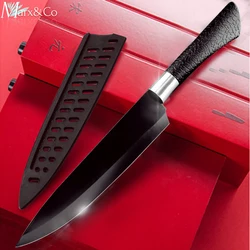 Coltello da cucina 3.5 ''5'' 7 ''8'' Chef 7CR17 440C Non Bastone Nero In Acciaio Inox Pane Affettatrice utility coltelli Santoku 1-6 pcs Set