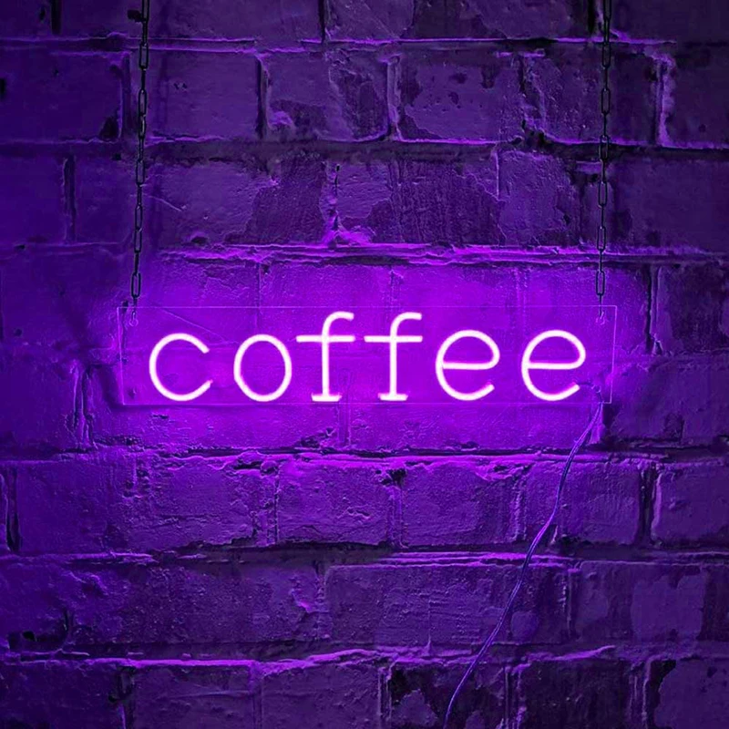 Coffee Neon Sign Shop Decoration Neon Light For Coffee Bar Sign Living Room Wall Decor Restaurant Drink Food LED Neon Wall Decor