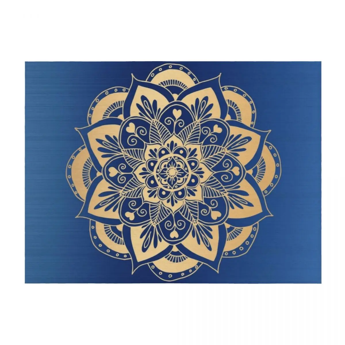 

Blue and Gold Flower Mandala Throw Blanket Furrys Comforter Giant Sofa Decorative Sofa Blankets
