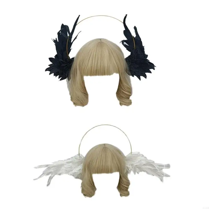 HaloS Crowns Hoofdband Angel Wing Tiaras Gothic Cosplay Hair Accessories