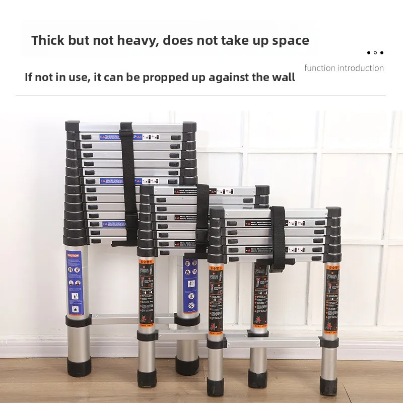 Reinforced aluminum alloy telescopic ladder, portable household ladder, wall mounted telescopic ladder, anti slip foot cover