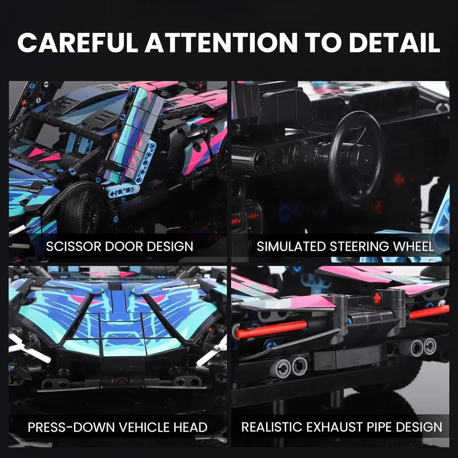 1314PCS 1:14 การวิเคราะห์ Building Block Racing รถชุด STATIC หรือรีโมทคอนโทรลไฟฟ้ามอเตอร์ RC รถรุ่นอุปกรณ์เสริมของเล่น