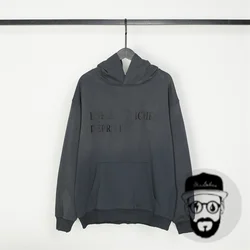 Sweat à capuche en pur coton nickel é de couleur pour enfants, sweat à capuche imprimé lettre, streetwear décontracté ample pour hommes, haute qualité