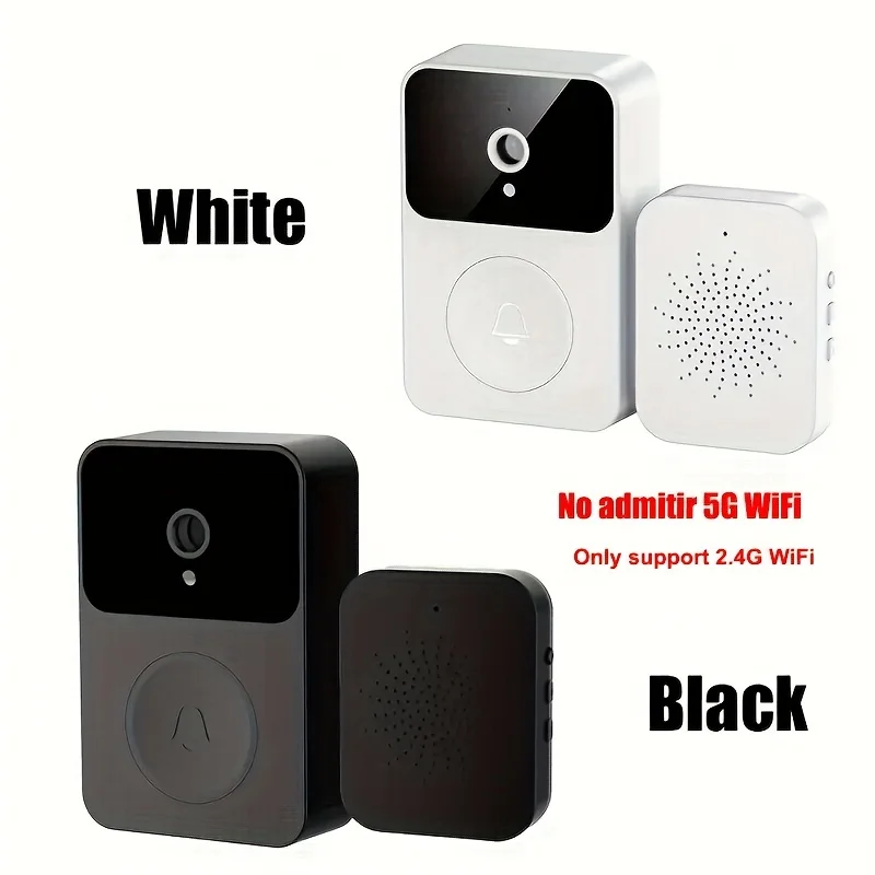 1pc Doorbell Camera Wireless Intelligent Intercom WiFi Rechargeable APP Control Voice Change Function Build-in Battery