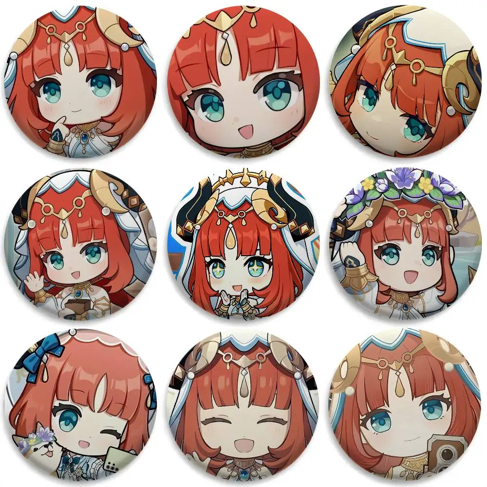 

Nilou Cute Genshin Impact Badges Round Exquisite Badge Brooches Creative Pins For Clothes Hat Backpack Gift Accessories
