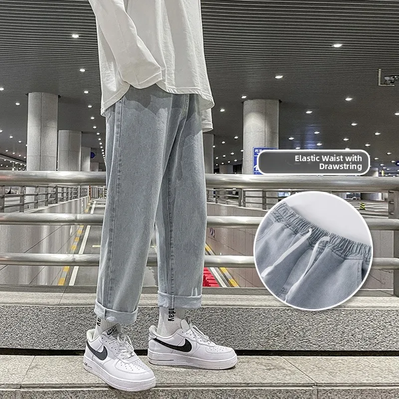 

Casual Loose Fit Men's Denim Jeans Spring Autumn New Sle Versatile Vintage Wide Leg Pants for Teenagers Youth Faion