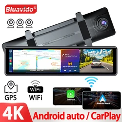 Cámara de salpicadero con 3 cámaras para coche, grabadora de vídeo con espejo, Carplay y Android, conexión inalámbrica automática, WiFi, Miracast, navegación GPS, DVRs, 1080P