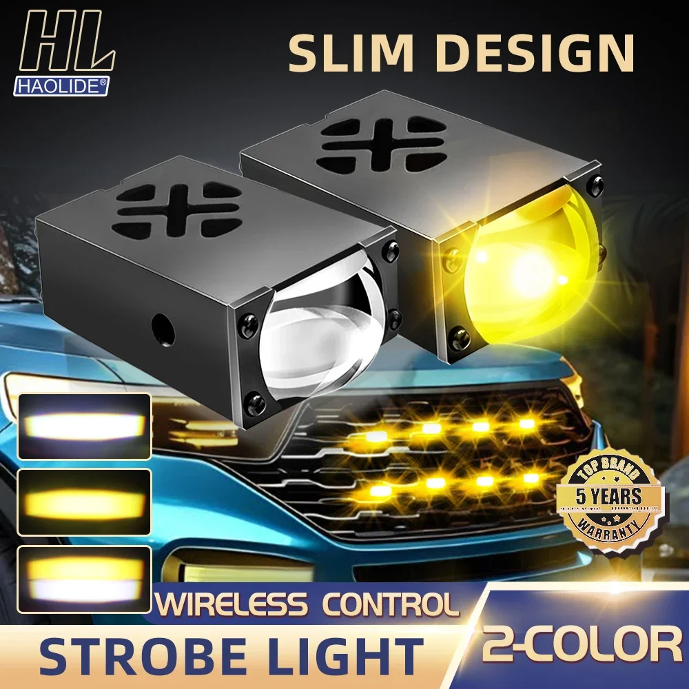 

HAOLIDE New Led Grille Light Projector Lens 6000k 3500k Hi/Lo Beam Driving Spotlight for Offroad Motorbike 12V 24V IP68