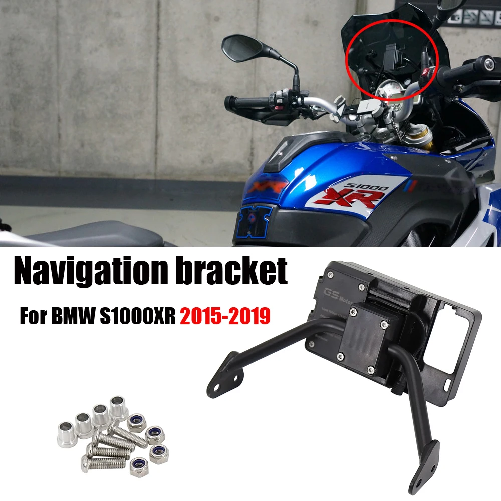 New Motorcycle Accessories Navigation Bracket GPS Charging Phone Holder USB For BMW S1000XR S 1000 XR 2015-2019