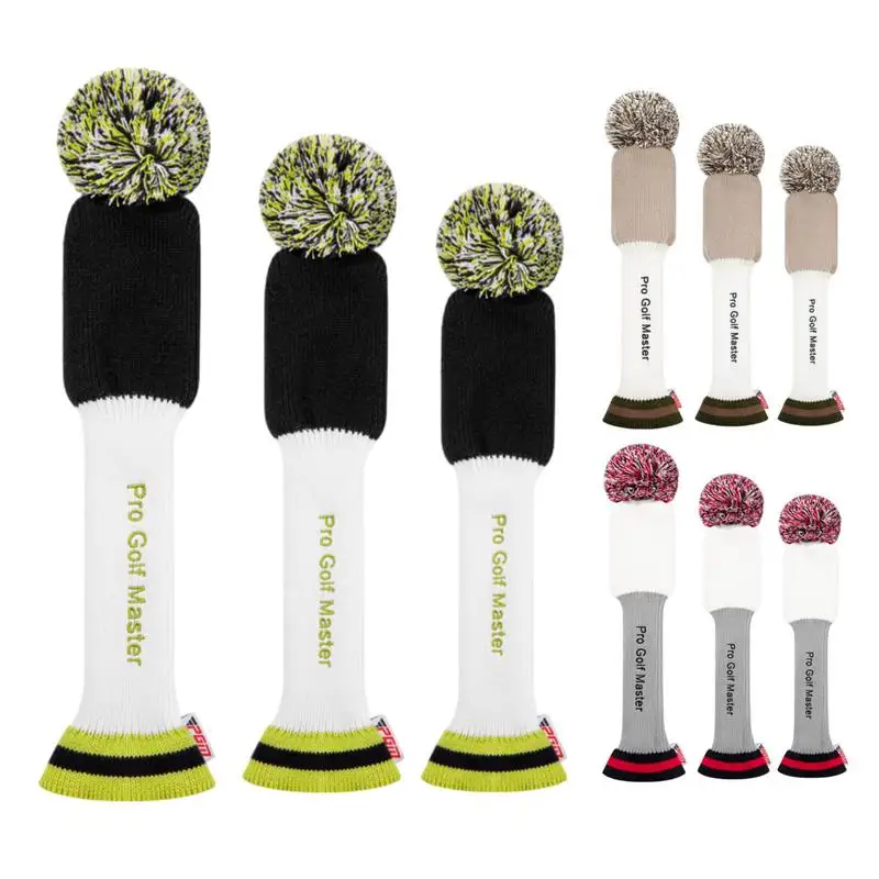 

Golf Club Head Covers Club Head Covers 3pcs Knit Headcover Long Neck Golf Head Covers For Golf Enthusiasts Family Friends