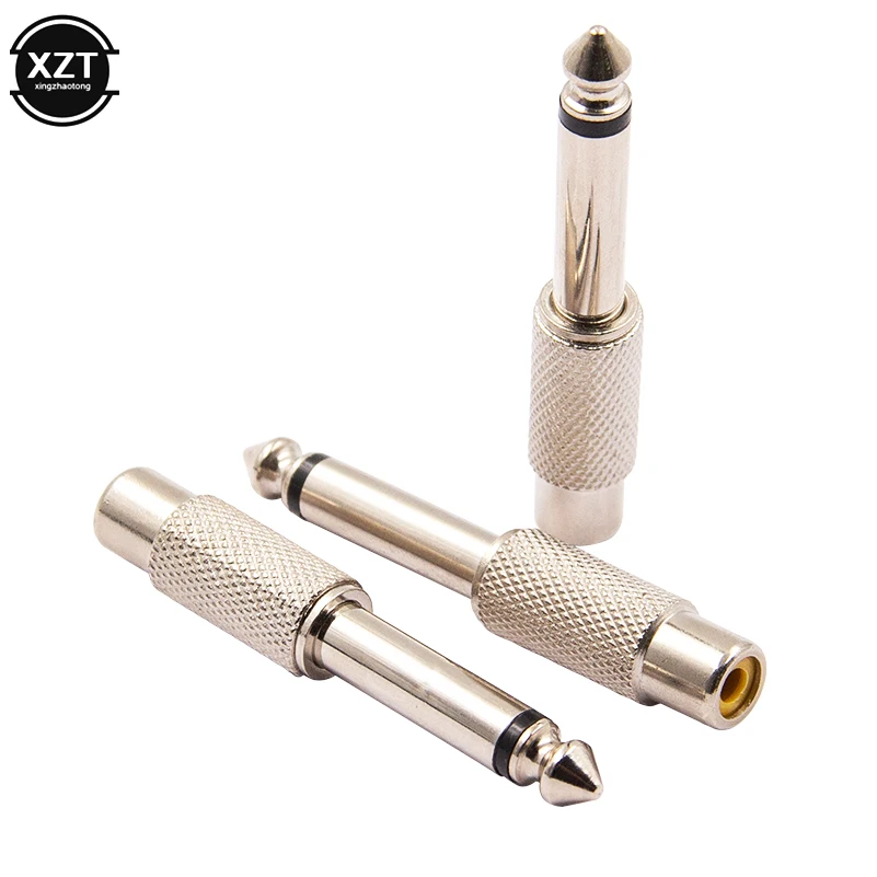 ใหม่ล่าสุดโลหะออกแบบชายที่ปลั๊ก RCA Lotus หัวหญิง6.5 6.35วินาทีความคิดของคุณเปิด AV ไมโครโฟน