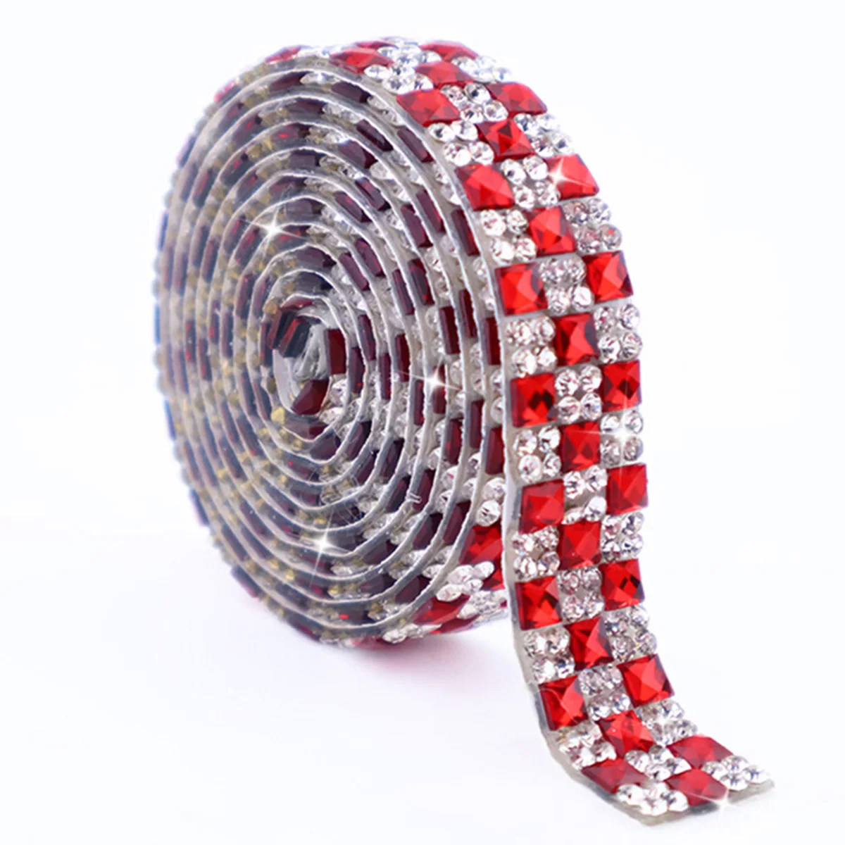 12mm Breite 3 Yards 4mm Quadratisches Strass-Klebeband Selbstklebende Kristallsteine Strass für Kleidungsdekoration Basteln – Detail 5