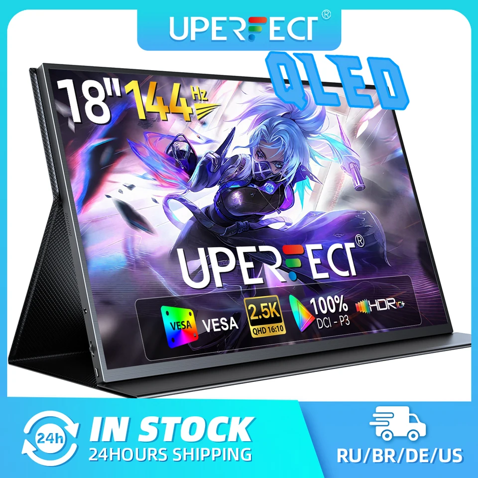 UPERFECT モバイルモニター 18インチ 2K DCI-P3 144Hz UPERFECT 2K 144Hz 18” Portable Gaming Monitor 100% DCI-P3 VESA