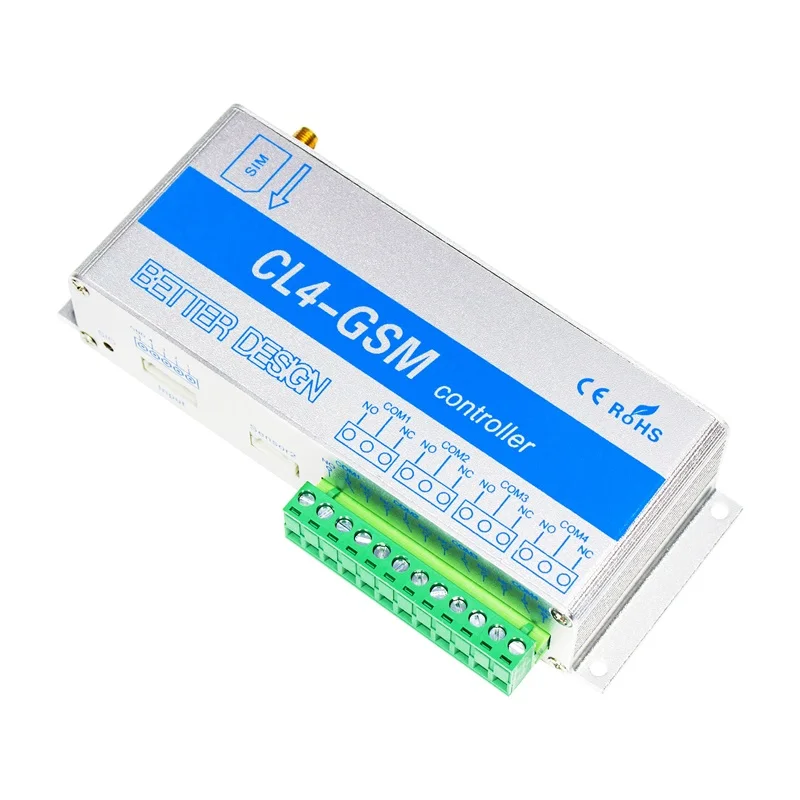 4 Channel Relay CL4-GSM SMS GSM APP Wireless Controller GSM Receiver for Gates Electric Door Opener Lock Pump Motor