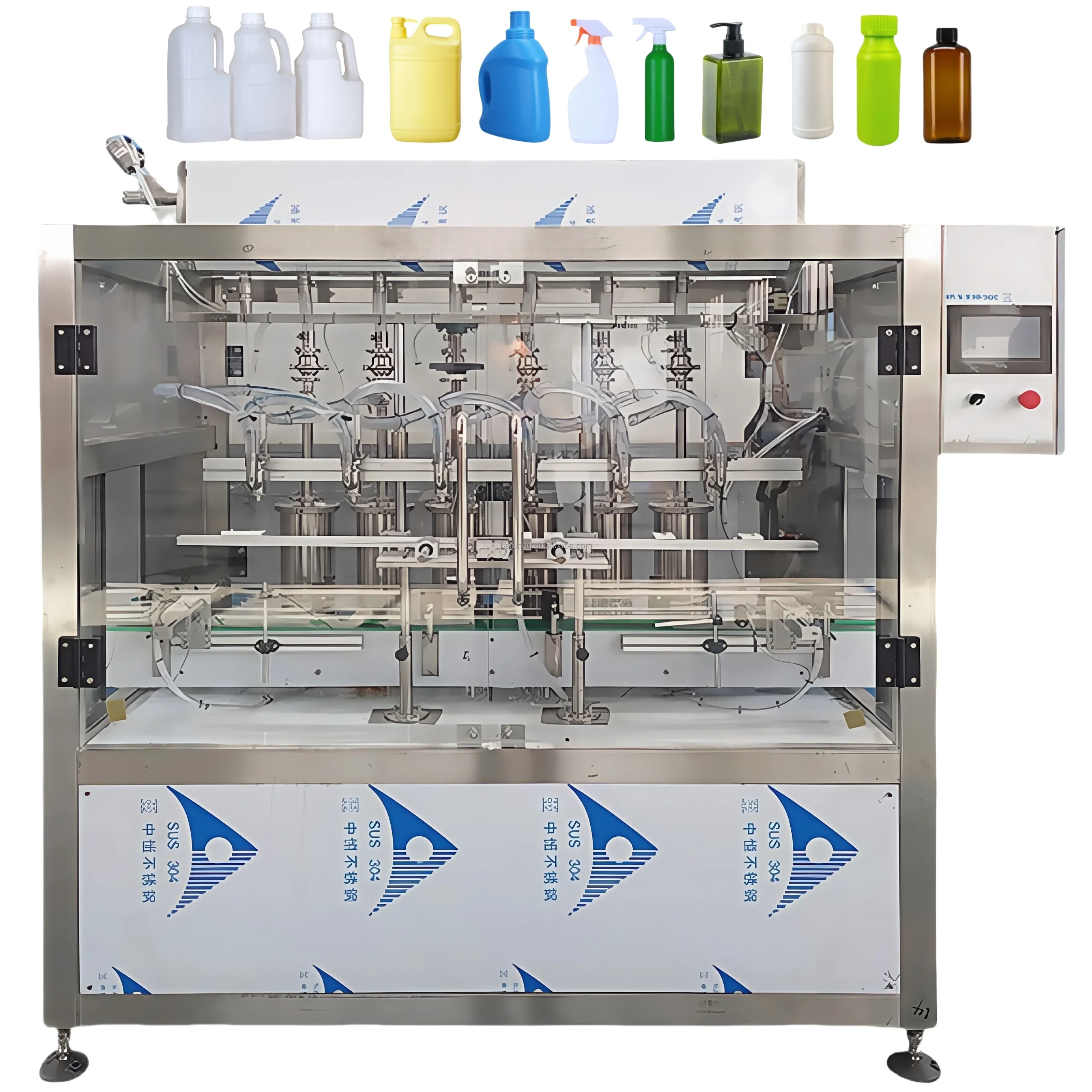 Automatic Bottle Barrel Can Anti-corrosive Acid Alkali Bathroom Toilet Cleaner Hand Sanitizer Liquid Plunger Filling Machine