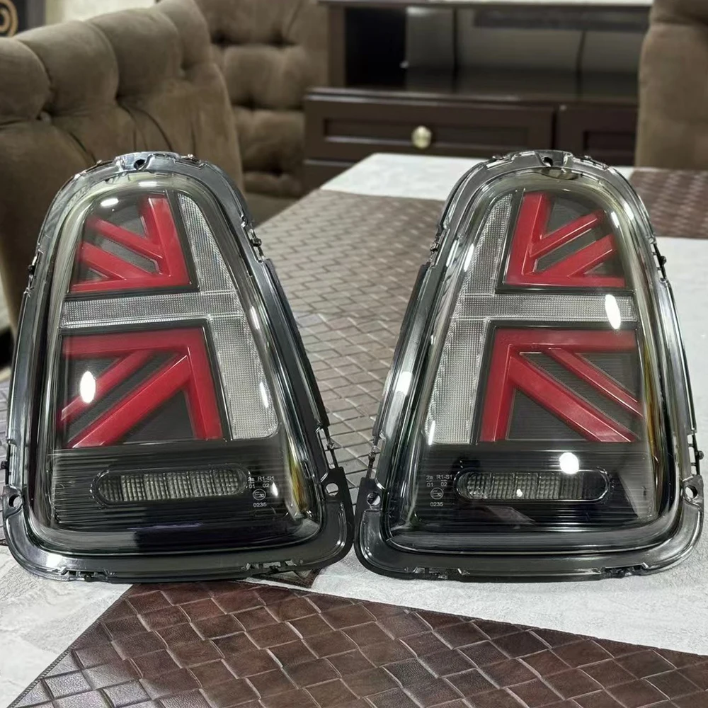 Image of 2 Stück Voll-LED-Rückleuchten für BMW Mini Cooper R56 R57 R58 R59 LCI 2007-2013 JCW Union Jack Style Brems-, Rückfahr- und Blinkleuchten