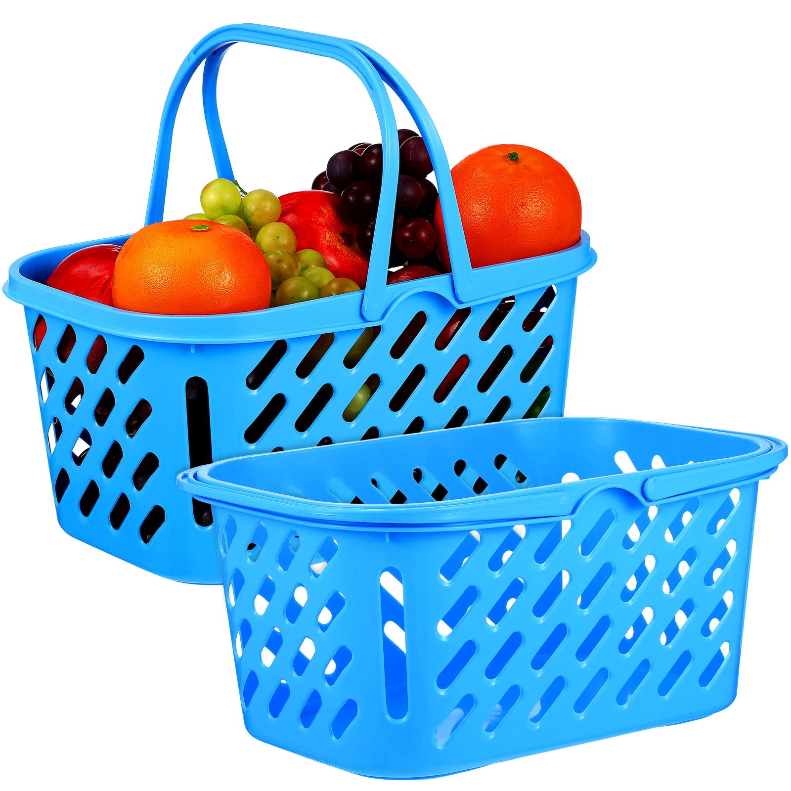 

2 pcs Lake Mini Storage with Shopping Basket For Kids Handles for Home Shopping Basket Kids Bedroom Living Reusable Smooth
