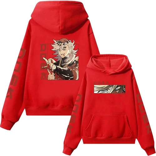 Imagen 2 del producto Anime Demon Slayer con capucha ‌   Sudaderas con capucha con estampado Douma para hombre, sudadera cómoda Unisex de gran tamaño, ropa de calle Harajuku para Otoño e Invierno