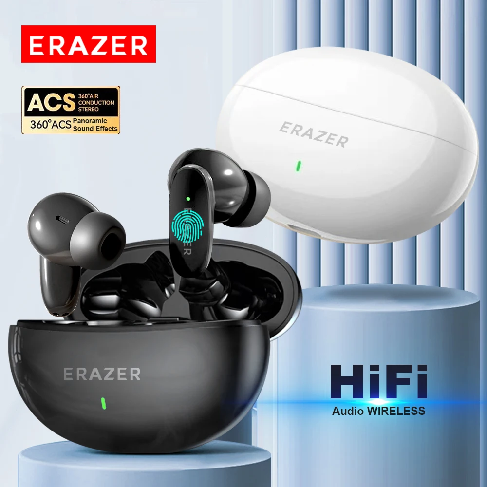 

ERAZER Original Bluetooth V5.3 Earphones Sports Wireless Headphones AI Translator Earbuds TWS Headset With Built-in Microphone