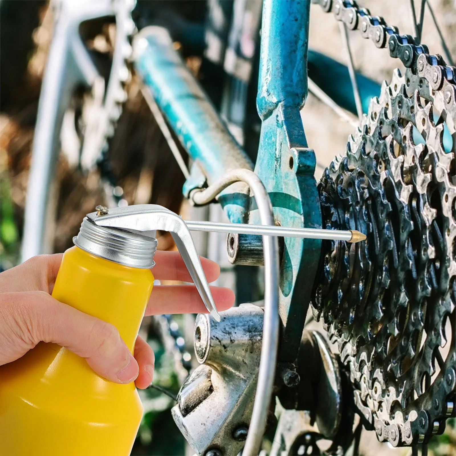 400 مللي عبوة الزيت دليل ارتفاع ضغط تزييت مزيتة طويلة الفم سيارة مزيتة يمكن تمديد حشو لأداة السيارة