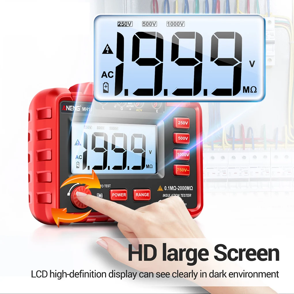 ANENG MH11 2000MΩ Ohm Tester Digital Multimeter Earth High Voltage Resistance Meter Megometro Insulation Tester Megohmmeter Tool